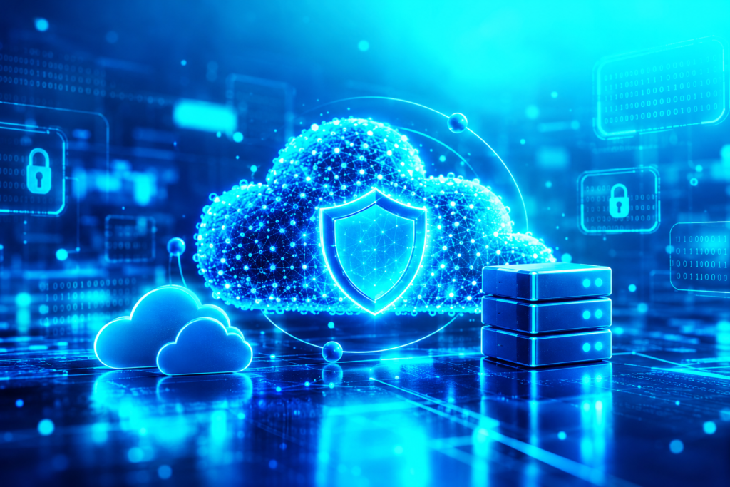 Voucher Cloud e Cybersecurity: cloud protetto da uno scudo digitale e server